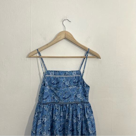 The Westside California Inspired Tank Top Maxi Blue Floral Cotton Dress Size XS - Picture 11 of 15